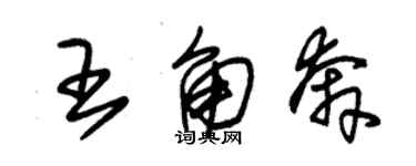 朱锡荣王角奔草书个性签名怎么写