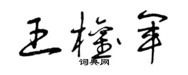 曾庆福王权军草书个性签名怎么写