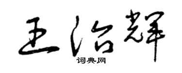 曾庆福王治辉草书个性签名怎么写