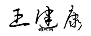 曾庆福王健康草书个性签名怎么写