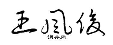 曾庆福王风俊草书个性签名怎么写