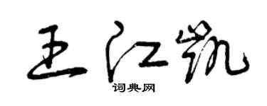 曾庆福王江凯草书个性签名怎么写