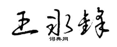 曾庆福王冰锋草书个性签名怎么写