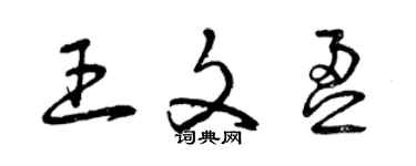 曾庆福王文盈草书个性签名怎么写