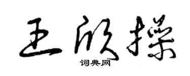 曾庆福王欣操草书个性签名怎么写