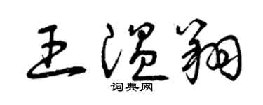 曾庆福王温翔草书个性签名怎么写