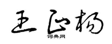 曾庆福王正杨草书个性签名怎么写