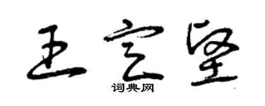 曾庆福王定坚草书个性签名怎么写