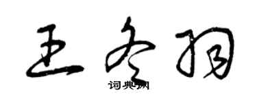 曾庆福王冬羽草书个性签名怎么写