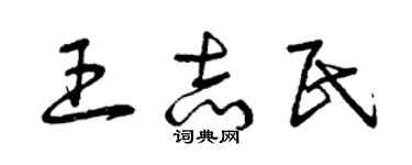 曾庆福王志民草书个性签名怎么写