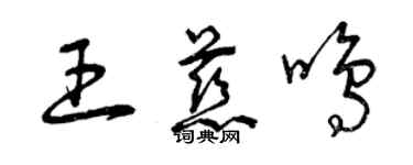曾庆福王慈鸣草书个性签名怎么写
