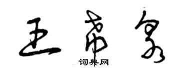 曾庆福王希泉草书个性签名怎么写