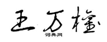 曾庆福王万权草书个性签名怎么写