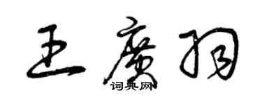 曾庆福王广羽草书个性签名怎么写