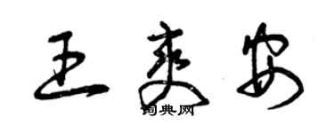 曾庆福王爽安草书个性签名怎么写
