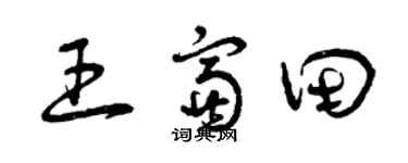 曾庆福王富田草书个性签名怎么写