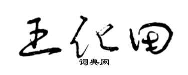 曾庆福王化田草书个性签名怎么写