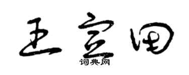 曾庆福王宣田草书个性签名怎么写