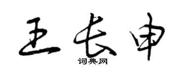 曾庆福王长申草书个性签名怎么写