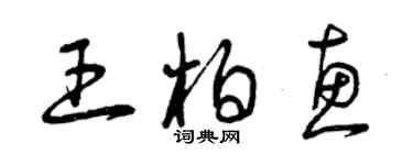 曾庆福王柏惠草书个性签名怎么写