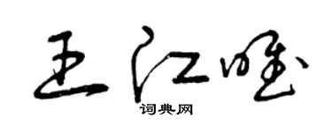 曾庆福王江唯草书个性签名怎么写