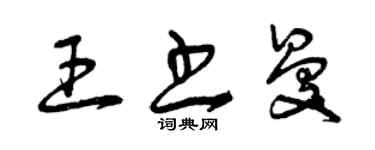曾庆福王书曼草书个性签名怎么写