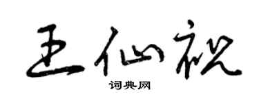 曾庆福王仙祝草书个性签名怎么写