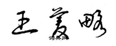 曾庆福王菱略草书个性签名怎么写