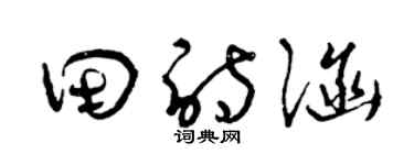 曾庆福田诗涵草书个性签名怎么写