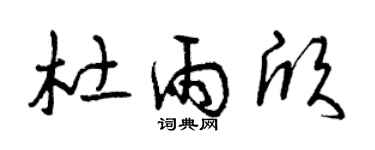 曾庆福杜雨欣草书个性签名怎么写