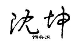 曾庆福沈坤草书个性签名怎么写