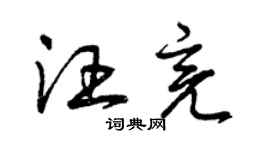 曾庆福汪亮草书个性签名怎么写