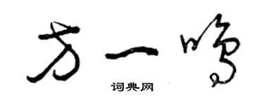 曾庆福方一鸣草书个性签名怎么写