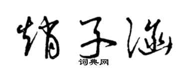 曾庆福赵子涵草书个性签名怎么写