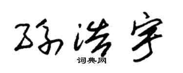 朱锡荣孙浩宇草书个性签名怎么写