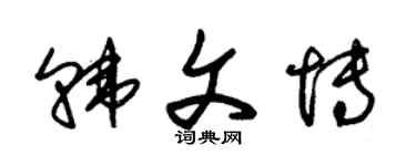 朱锡荣韩文博草书个性签名怎么写