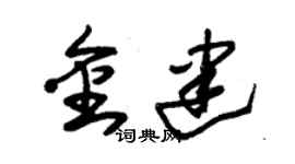 朱锡荣金建草书个性签名怎么写