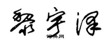 朱锡荣黎宇泽草书个性签名怎么写