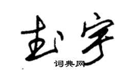 朱锡荣武宇草书个性签名怎么写