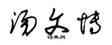 朱锡荣汤文博草书个性签名怎么写