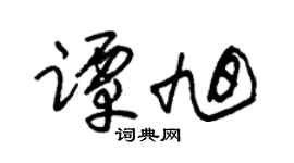 朱锡荣谭旭草书个性签名怎么写