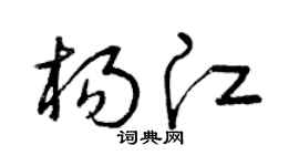 曾庆福杨江草书个性签名怎么写