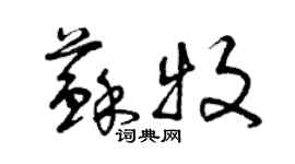 曾庆福苏牧草书个性签名怎么写