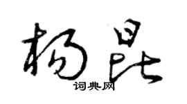 曾庆福杨昆草书个性签名怎么写