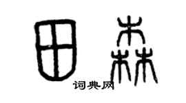 曾庆福田森篆书个性签名怎么写