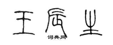 陈声远王辰生篆书个性签名怎么写