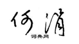梁锦英何涓草书个性签名怎么写