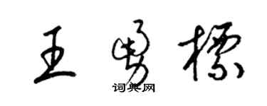 梁锦英王勇标草书个性签名怎么写
