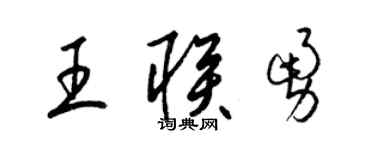 梁锦英王联勇草书个性签名怎么写