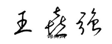 梁锦英王喜强草书个性签名怎么写